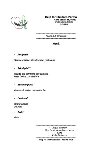 2013-05-18 Cena sociale menu